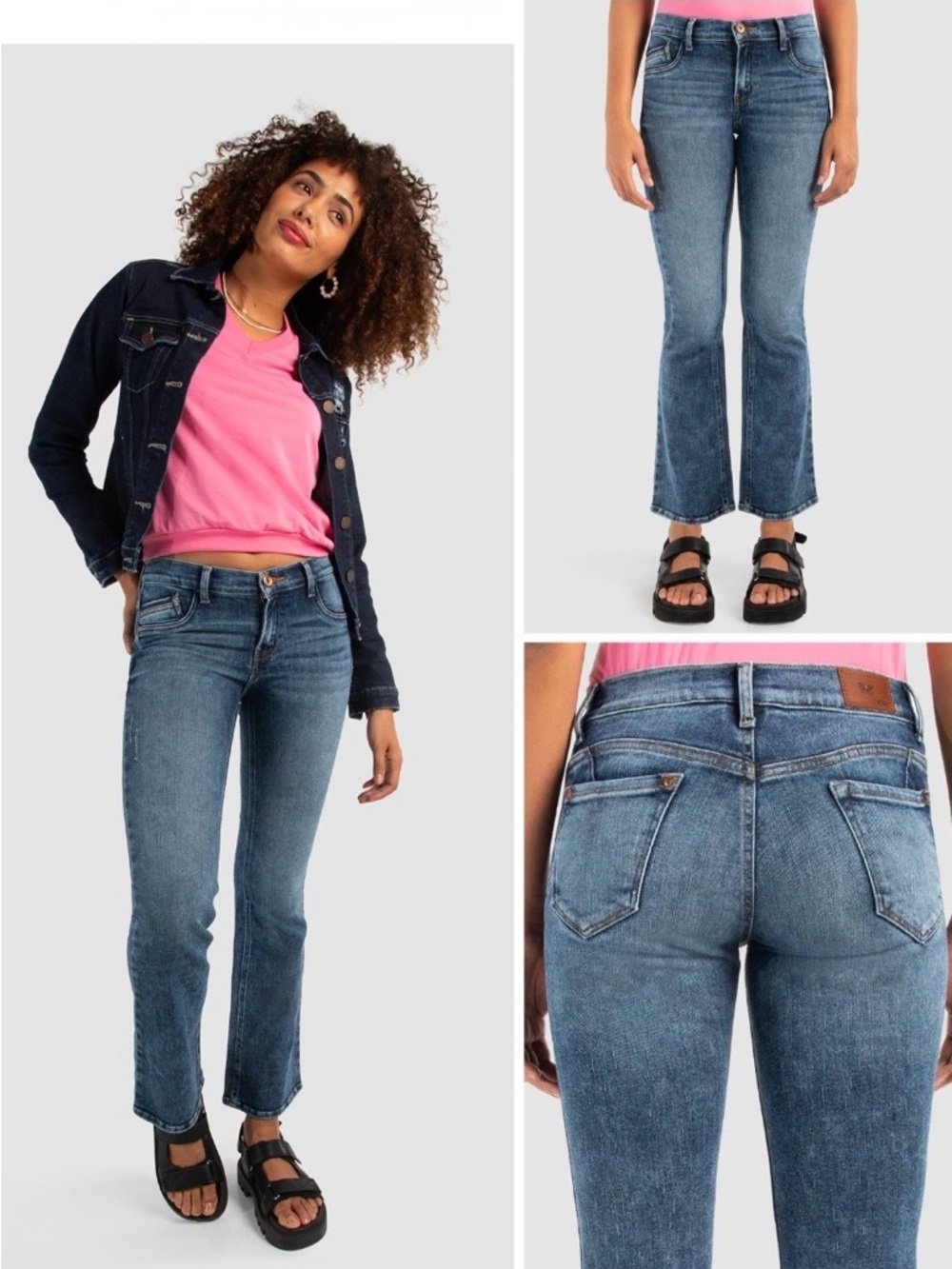 Mid Blue Flare Jeans - Classic High-Rise Fit